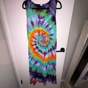 Tie-Dye Sleeveless Maxi Dress - Multi